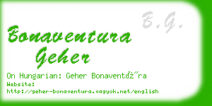 bonaventura geher business card